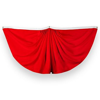 G128 Solid Color Pleated Fan Flag Printed 150d Polyester Brass Grommets