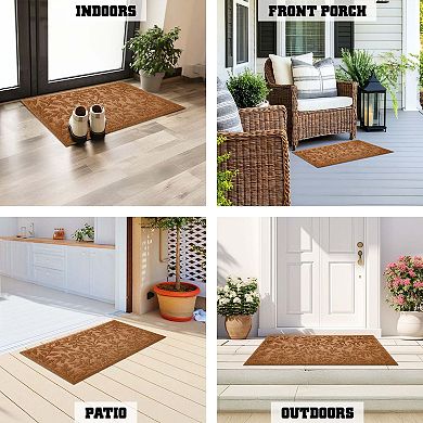 G128 Leaves Pattern Doormat For Indoor/outdoor Use