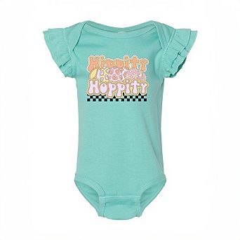 Hippity Hoppity Eggs Baby Flutter Sleeve Bodysuit
