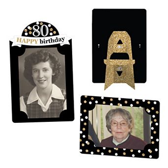 Big Dot Of Happiness Adult 80th Birthday Gold Birthday Party 4x6 Paper Photo Frames 12 ct