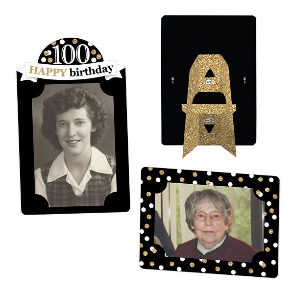 Big Dot Of Happiness Adult 100th Birthday Gold Birthday Party 4x6 Paper ...