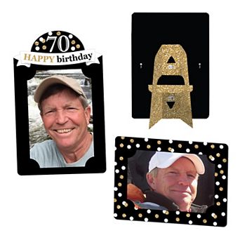 Big Dot Of Happiness Adult 70th Birthday Gold Birthday Party 4x6 Paper Photo Frames 12 ct