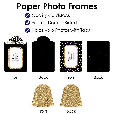 Big Dot Of Happiness Adult 70th Birthday Gold Birthday Party 4x6 Paper Photo Frames 12 Ct