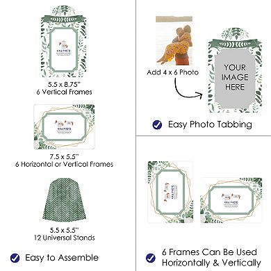 Big Dot Of Happiness Boho Botanical Greenery Party 4x6 Display Paper Photo Frames 12 Ct