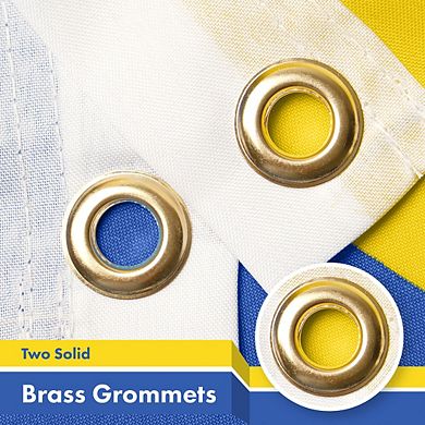 G128 4x6ft 1pk Ukraine Printed 150d Polyester Brass Grommets Flag