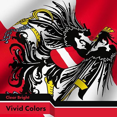 G128 3x5ft 1pk Austria Coat Of Arms Printed 150d Polyester Brass Grommets Flag