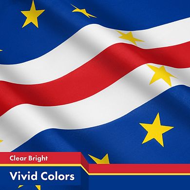 G128 3x5ft 1pk Cape Verde Printed 150d Polyester Brass Grommets Flag
