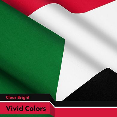 G128 3x5ft 2pk Sudan Printed 150d Polyester Brass Grommets Flag
