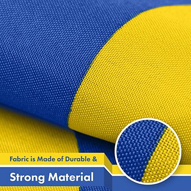 G128 2x3ft 2pk Ukraine Coat Of Arms Printed 150d Polyester Brass Grommets Flag