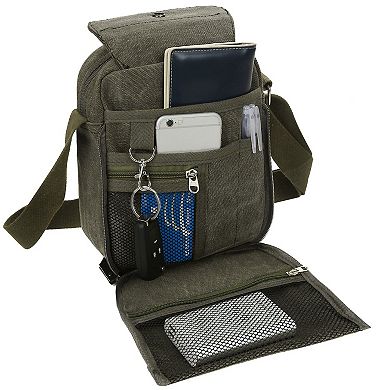 Canvas Crossbody Bag: Phone Tablet Pc Shoulder Bag