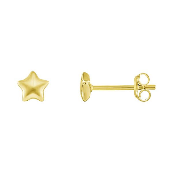 PRIMROSE Sterling Silver Star Stud Earrings - Gold Tone