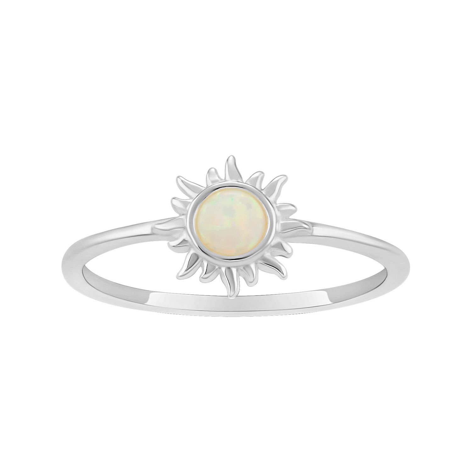 PRIMROSE Sterling Silver Opal Sun Ring - Sterling Silver White (9)