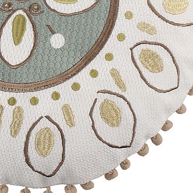 Levtex Home Cosima Round Pompom Round Throw Pillow