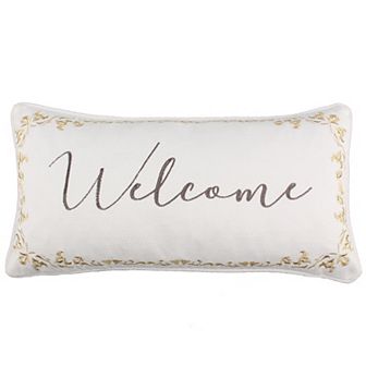 Levtex Home Cosima Welcome Embroidered Border Throw Pillow