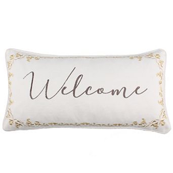Levtex Home Cosima Welcome Embroidered Border Throw Pillow