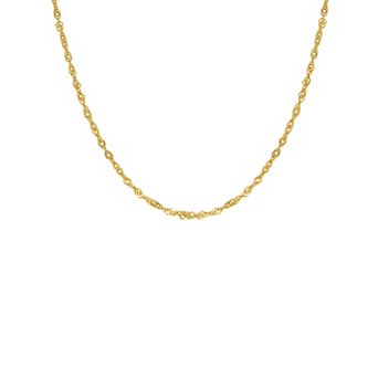 PRIMROSE 24k Gold over Sterling Silver Singapore Chain Necklace