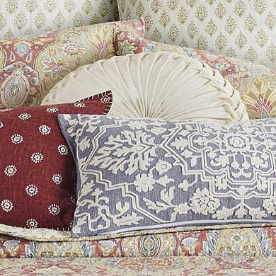 Levtex Home Emel Cream Velvet Round Throw Pillow