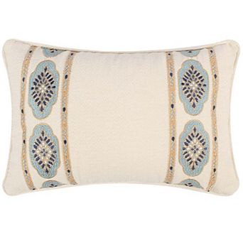 Levtex Home Kimpton Navy Cream & Blue Embroidered Pillow