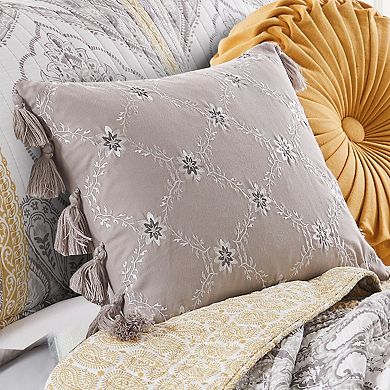 Levtex Home St. Ives Embroidered Floral Tassel Throw Pillow