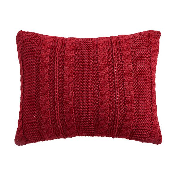 Levtex Home Astrid Red Cable Knit Throw Pillow