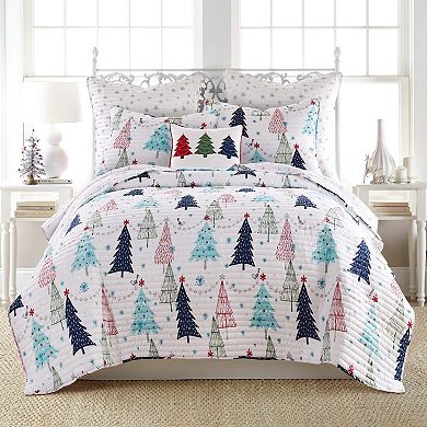 Levtex Home White Pines Festive Trees Holiday Throw Pillow