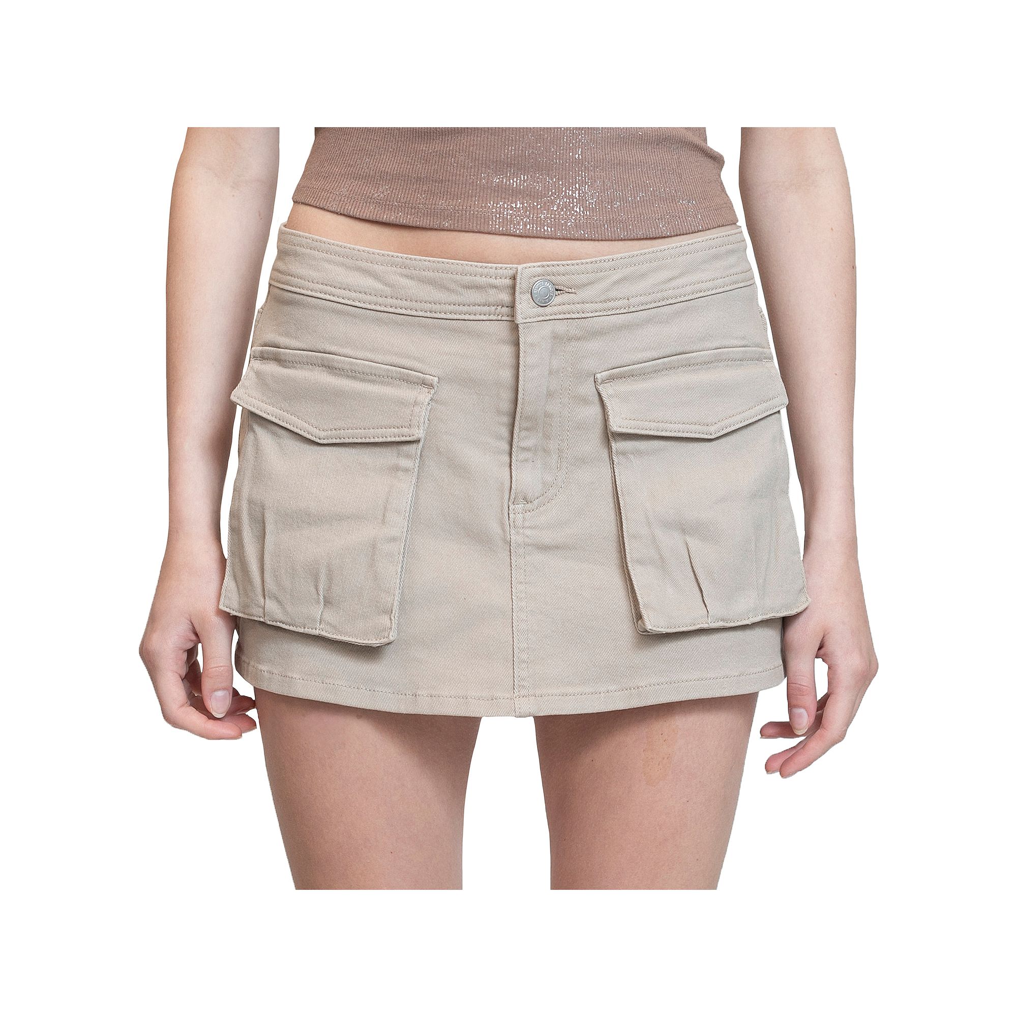 Juniors Almost Famous Utility Cargo Skort, Girls, Size: XS, Ivory