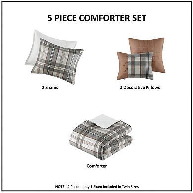 Intelligent Design Liam Plaid Comforter Set with Throw Pillow