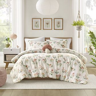 Intelligent Design Brynn Mushroom Garden Comforter Set with Throw Pillow