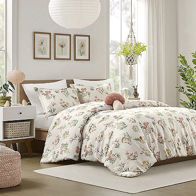 Intelligent Design Brynn Mushroom Garden Comforter Set with Throw Pillow