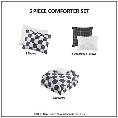 Intelligent Design Lana Checkered Comforter Set with Throw Pillow