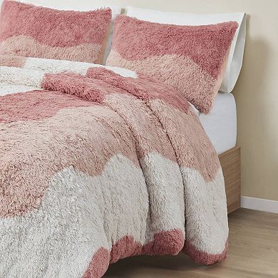 Intelligent Design Bridget Ombre Shaggy Faux Fur Duvet Cover Set