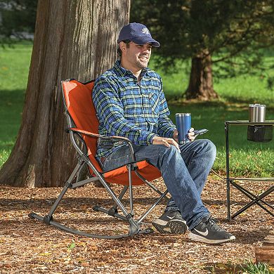 Rio Camp & Go Soft Arm Quad Rocker Outdoor Folding Rocking Chair