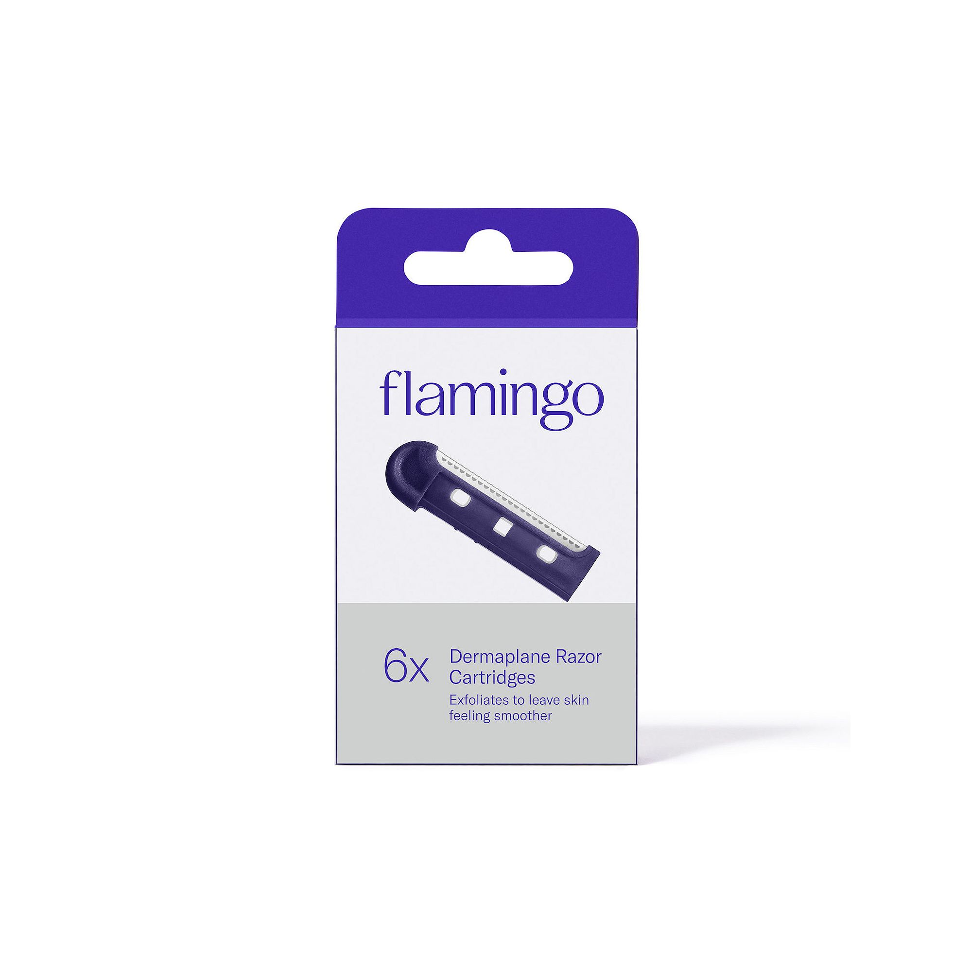 Flamingo Non-Disposable Dermaplane 6-Count Cartridges, Purple
