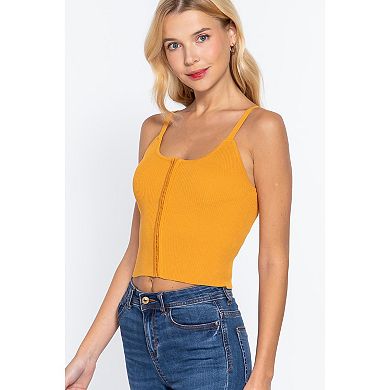 Front Closure With Hooks Sweater Cami Top