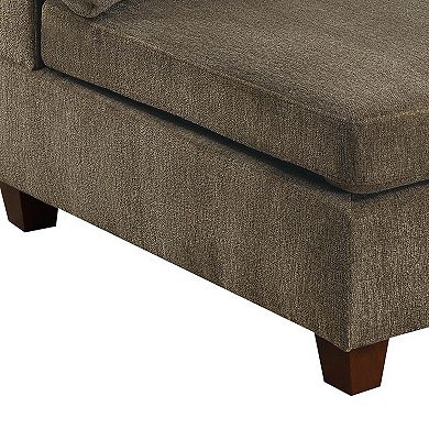 Fabric Armless Chair With Loose Back Pillows, Brown