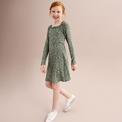Girls 7-16 Eyeshadow Lace Squareneck Mini Dress
