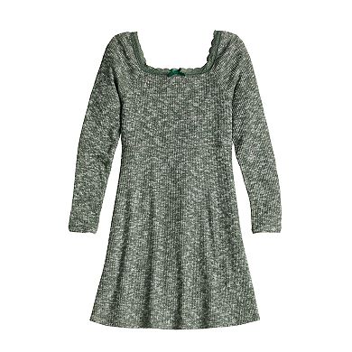 Girls 7-16 eyeshadow Lace Squareneck Mini Dress