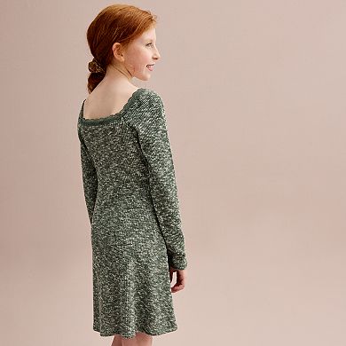 Girls 7-16 eyeshadow Lace Squareneck Mini Dress