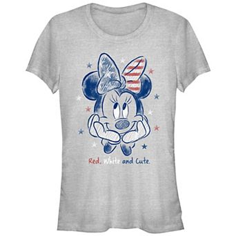 Disney's Minnie Mouse Juniors' Red White And Cute Graphic Tee