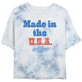 Juniors' Chevrolet Made In The USA Cropped Graphic Tee