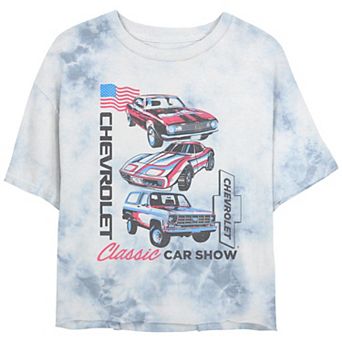Juniors' Chevrolet Classic Car Show Cropped Graphic Tee