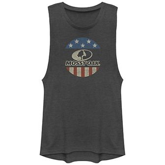 Juniors' Mossy Oak USA Flag Stamp Festival Muscle Tank