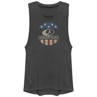 Juniors' Mossy Oak USA Flag Stamp Festival Muscle Tank