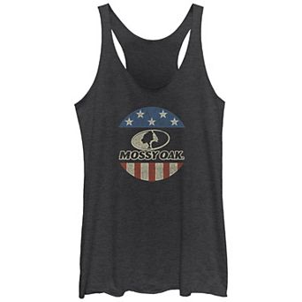 Juniors' Mossy Oak USA Flag Stamp Graphic Racerback Tank