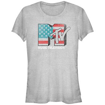 Juniors' MTV USA Flag Print Bow Graphic Tee