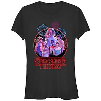 Juniors' Stranger Things Fireworks Show Graphic Tee