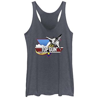 Juniors' Top Gun Combat Jet Flying Graphic Racerback Tank