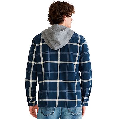 Men s Aeropostale Long Sleeve Plaid Hoodie