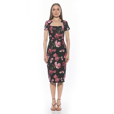 Women's ALEXIA ADMOR Alma Portrait Midi Sheath Dress