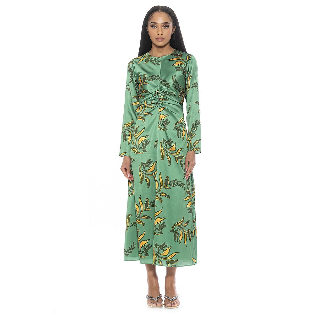 Alexia Admor Kehlani Long Sleeve Chiffon Midi Dress